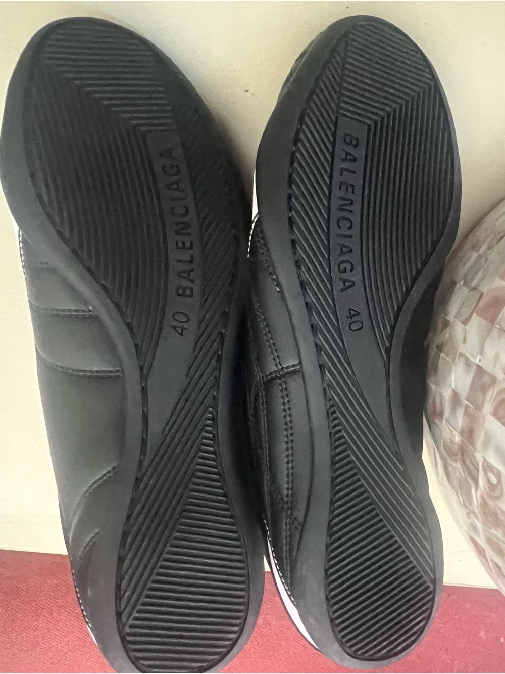 Balenciaga Zen BB Logo Black & White Quilted Sneakers - Picture 3 of 4